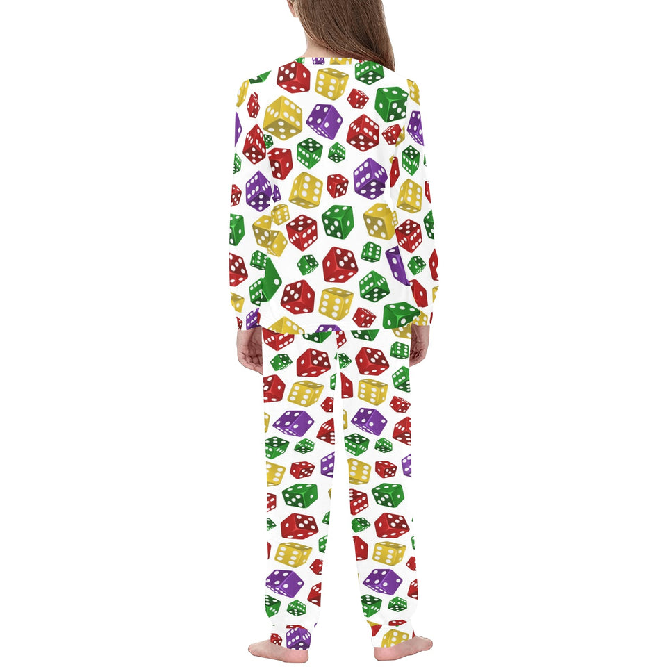 Dice Pattern Print Design 03 Kids' Boys' Girls' All Over Print Pajama Set