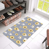 Cute hamster sunflower pattern background Doormat