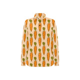 Carrot Pattern Print Design 04 Women's Long Sleeve Polo Shirt