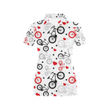 Bicycle Pattern Print Design 04 Women's All Over Print Polo Shirt