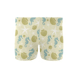 Seahorse shell starfish pattern background Men's Swimming Trunks