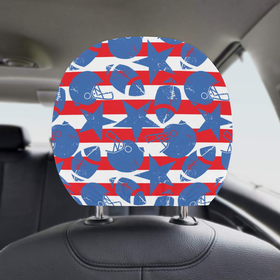 American football ball star stripes pattern Car Headrest Cover