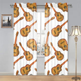 Paint Guitar Pattern Gauze Curtain