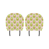 Avocado heart pink background Car Headrest Cover