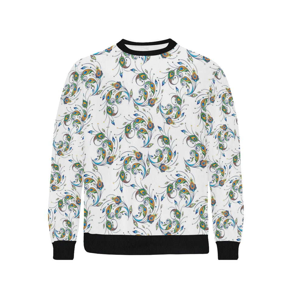 Peacock feather pattern Men's Crew Neck Sweatshirt