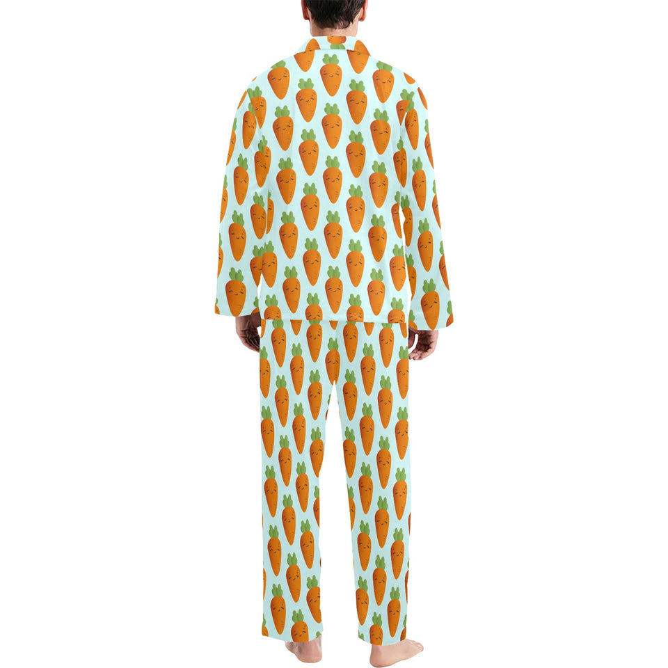 Carrot Pattern Print Design 03 Men's Long Pajama Set