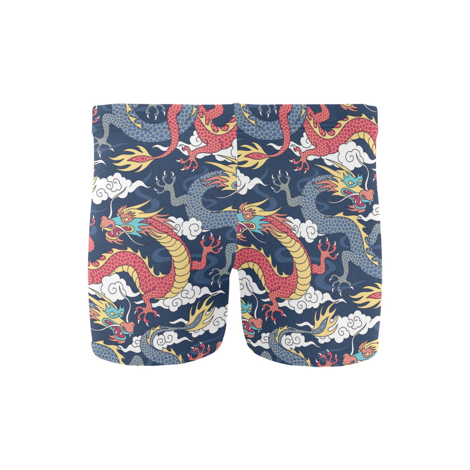 Blue red dragon cloud pattern Men's Swimming Trunks