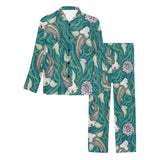 Koi Fish Carp Fish lotus pattern Men's Long Pajama Set