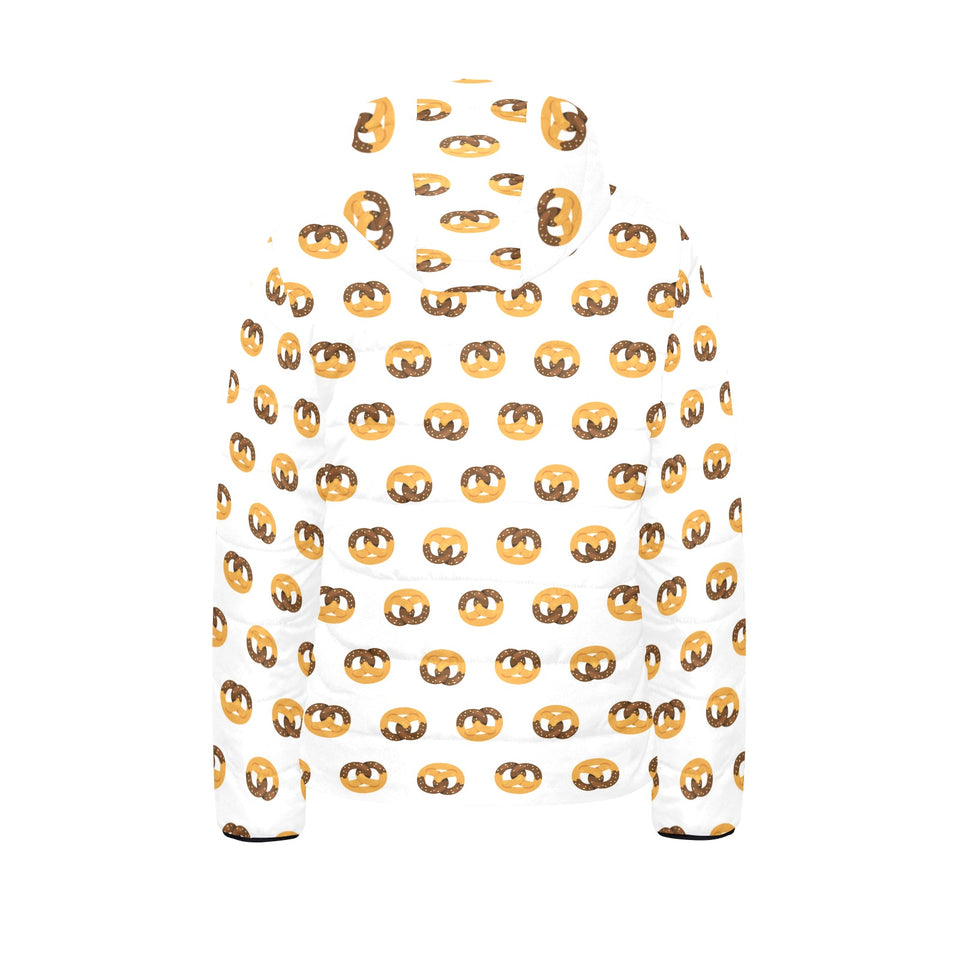 Pretzels Pattern Print Design 02 Kids' Boys' Girls' Padded Hooded Jacket