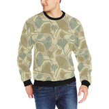 Ginkgo leaves design pattern Men's Crew Neck Sweatshirt