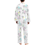 Cute elephant mouse pattern Men's Long Pajama Set