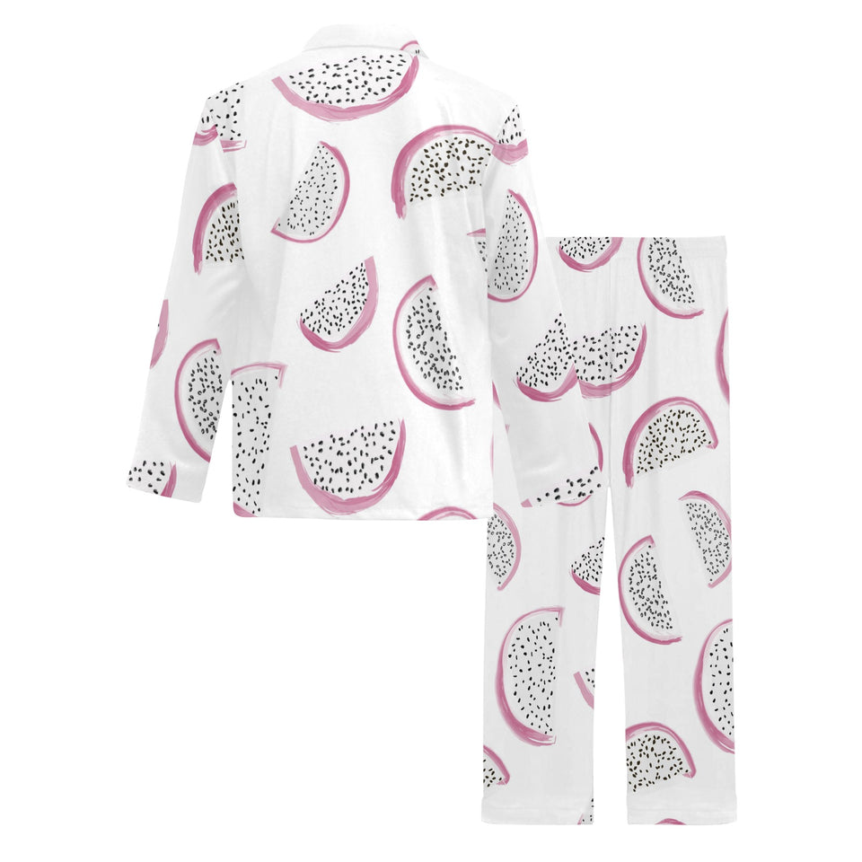 dragon fruit pattern Men's Long Pajama Set