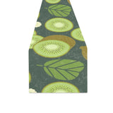 Whole sliced kiwi leave and flower Table Runner