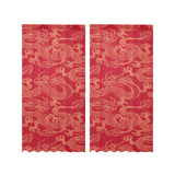 Gold dragons red background Gauze Curtain
