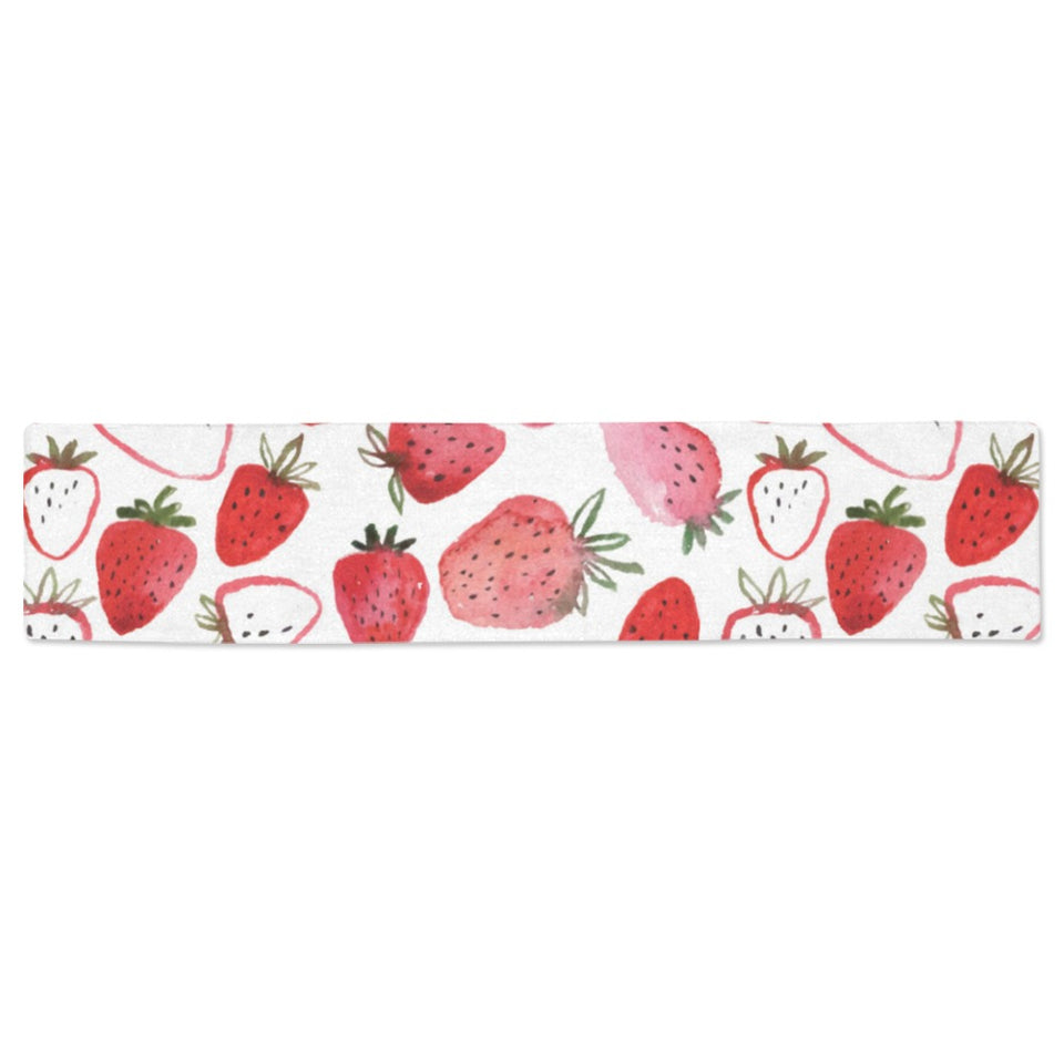 watercolor hand drawn beautiful strawberry pattern Table Runner