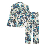 Japanese wave pattern Men's Long Pajama Set