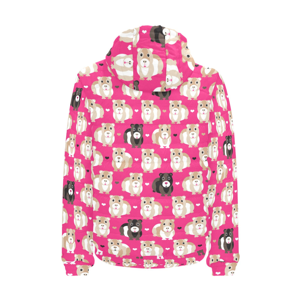 Guinea Pig Pattern Print Design 01 Men's Padded Hooded Jacket