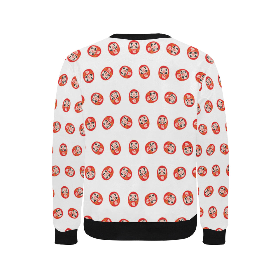 Daruma japanese wooden doll pattern Men's Crew Neck Sweatshirt
