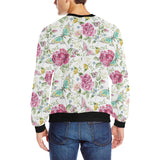 Hand drawn butterfly rose Men's Crew Neck Sweatshirt