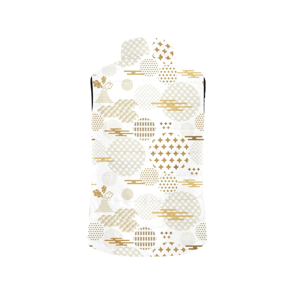 Beautiful gold japanese pattern Men's Padded Vest