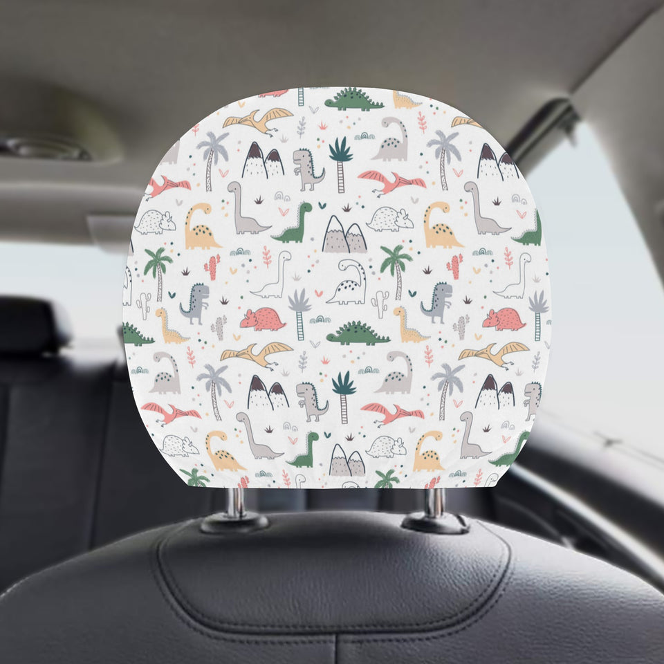 Cute cartoon dinosaurs tree pattern Car Headrest Cover