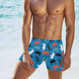 Colorful rhino pattern Men's Swimming Trunks