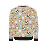 Cow bottle of milk pattern Men's Crew Neck Sweatshirt