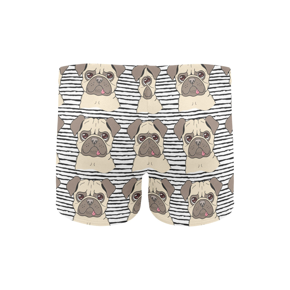 Happy pug pattern Men's Swimming Trunks