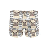 Happy pug pattern Men's Swimming Trunks