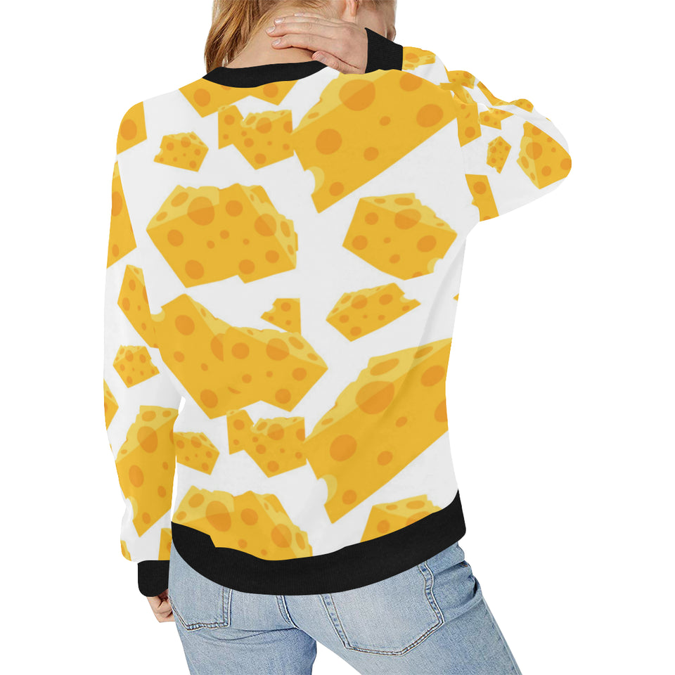 Cheese slice pattern Women's Crew Neck Sweatshirt