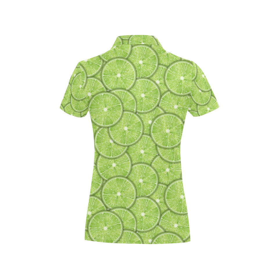Slices of Lime pattern Women's All Over Print Polo Shirt