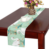 White swan lake pattern Table Runner