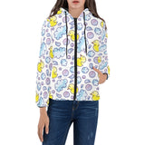 Duck Pattern Print Design 01 Women's Padded Hooded Jacket