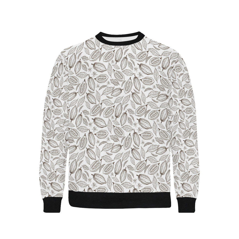 cacao beans leaves pattern Men's Crew Neck Sweatshirt