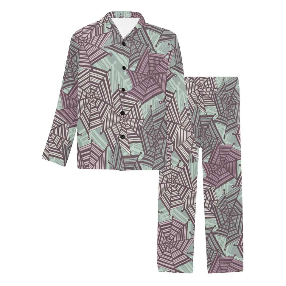 Spider web cobweb design color pattern Men's Long Pajama Set