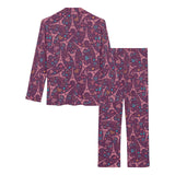 Eiffel Tower Heart Pattern Print Design 04 Women's Long Pajama Set