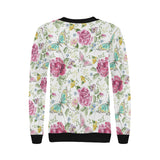 Hand drawn butterfly rose Women's Crew Neck Sweatshirt