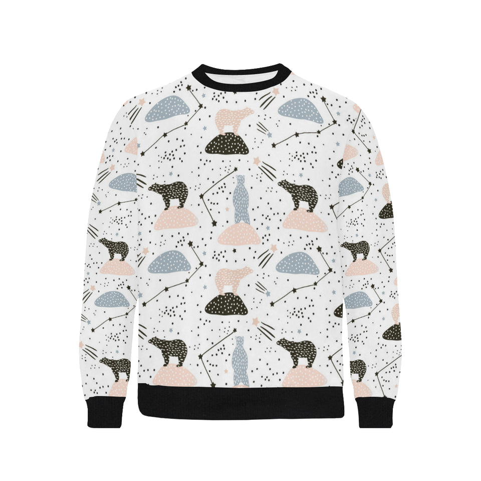 Polar bears star poka dot pattern Men's Crew Neck Sweatshirt