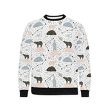 Polar bears star poka dot pattern Men's Crew Neck Sweatshirt