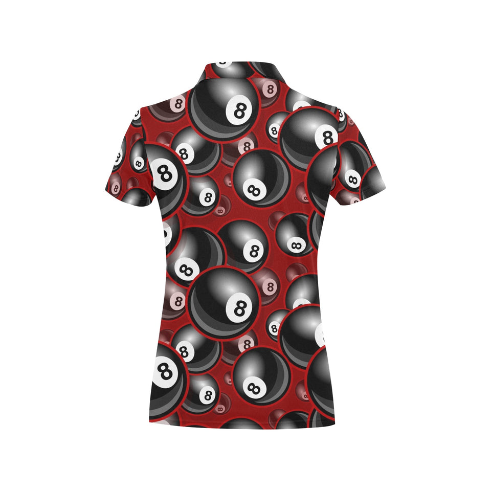 Billiard Ball Pattern Print Design 05 Women's All Over Print Polo Shirt