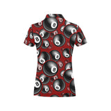 Billiard Ball Pattern Print Design 05 Women's All Over Print Polo Shirt