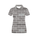 Brick Printed Pattern Print Design 05 Women's All Over Print Polo Shirt