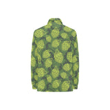 Hop pattern Hop cone background Women's Long Sleeve Polo Shirt