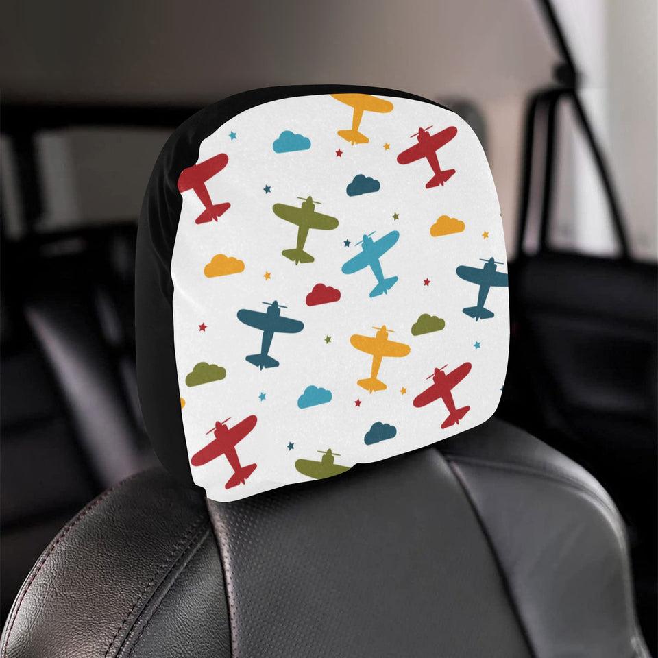 Airplane star cloud colorful Car Headrest Cover