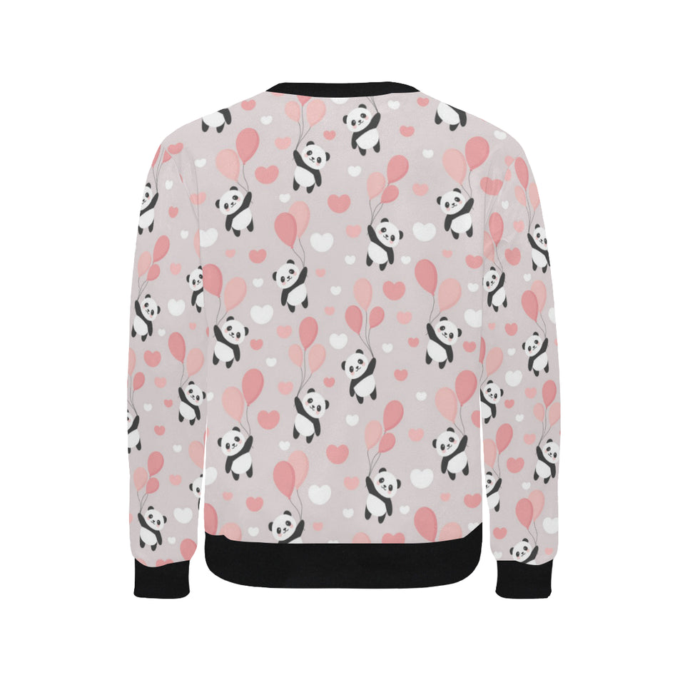 Cute panda ballon heart pattern Men's Crew Neck Sweatshirt