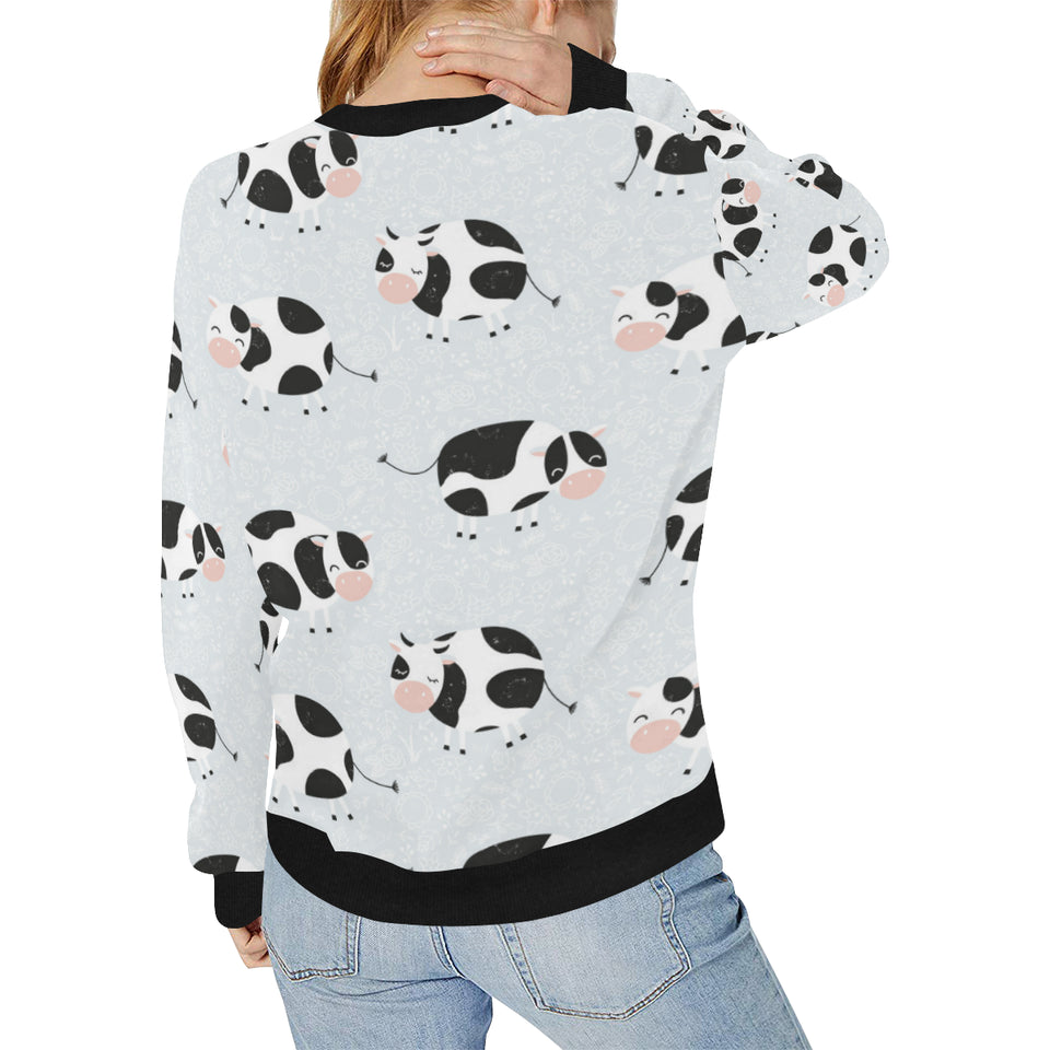 Cute cows pattern Women's Crew Neck Sweatshirt