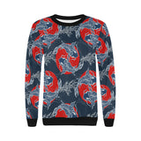Koi Fish Carp Fishs hand drawn japanese art Women's Crew Neck Sweatshirt
