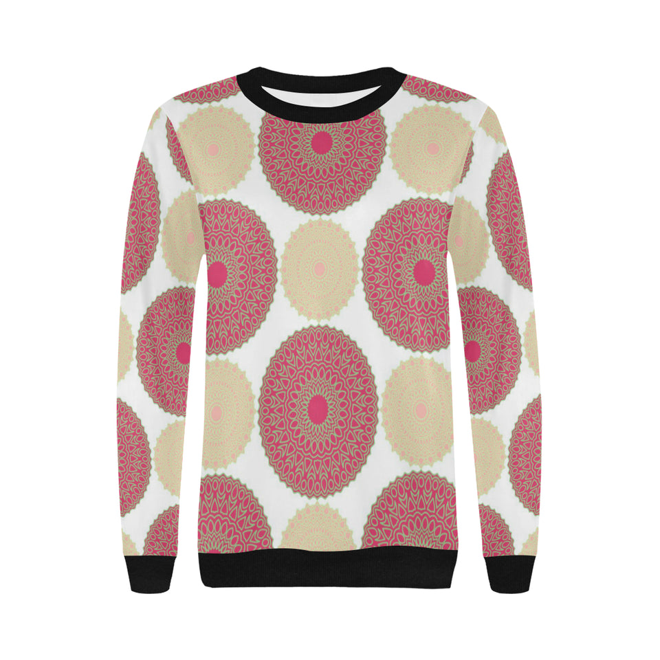 Circle indian pattern Women's Crew Neck Sweatshirt