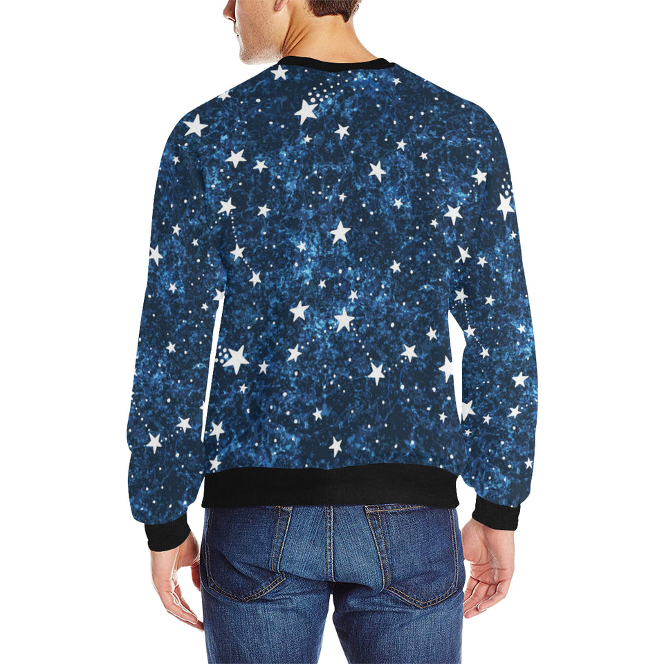 Night sky star pattern Men's Crew Neck Sweatshirt