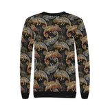 Chameleon lizard tropical leaves palm tree Women's Crew Neck Sweatshirt